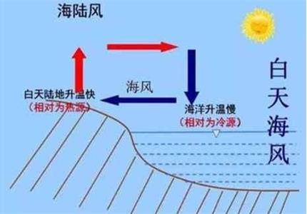 海陆风形成的原因？海陆风晚上吹什么风